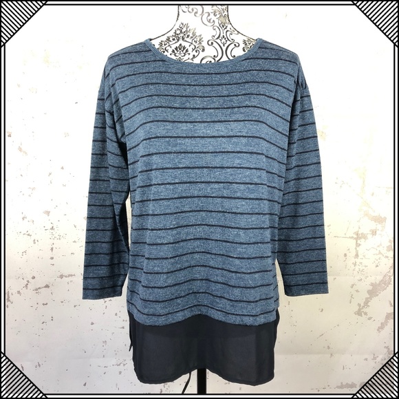 LOFT Tops - * Ann Taylor LOFT Lounge Shirt * Striped Blue Top
